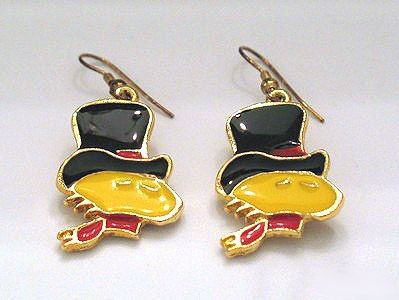 Woodstock Top Hat Latch Back Earrings