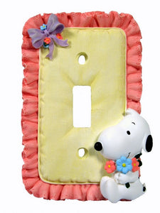 2-D Baby Snoopy Pink Ruffles Switch Plate Cover