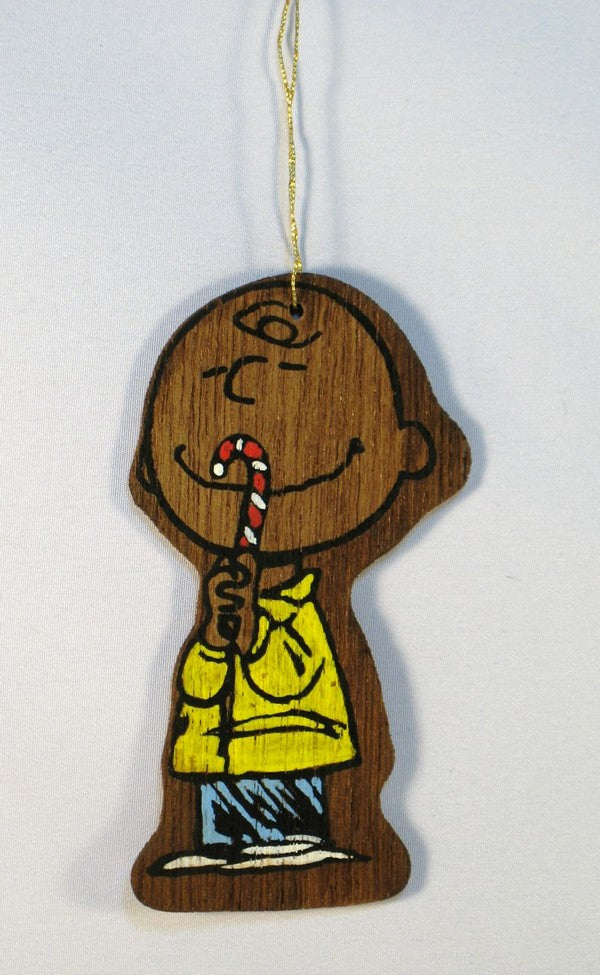 Peanuts Vintage Wood Ornament - Charlie Brown (Painted On One Side)