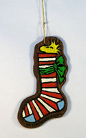 Wooden Ornament - Woodstock in Stocking