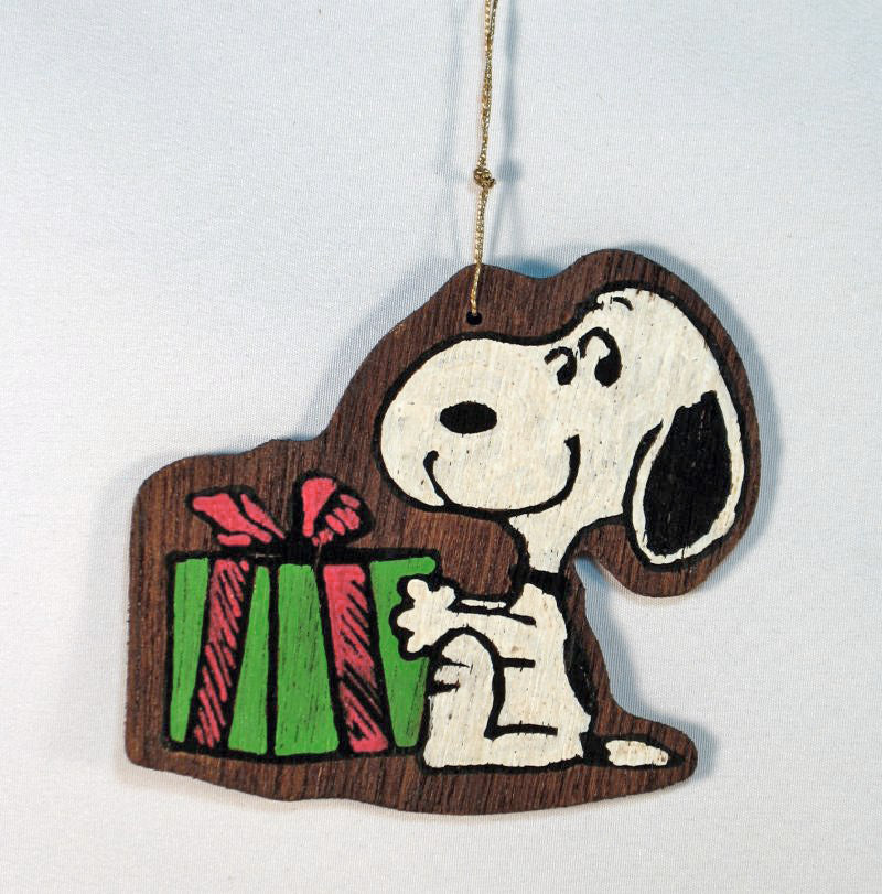 Wooden Ornament - Snoopy's Gift