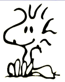 Woodstock Sitting Die - Cut Vinyl Decal - Black - snoopn4pnuts.com