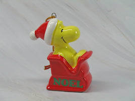 1979 Woodstock On Sleigh Christmas Ornament - snoopn4pnuts.com