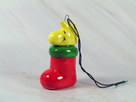 1980 Woodstock In Stocking Christmas Ornament - snoopn4pnuts.com