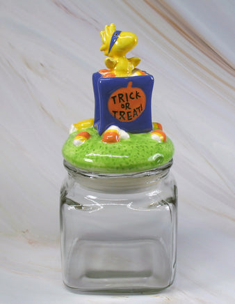 Woodstock Halloween Glass Treat Jar - snoopn4pnuts.com