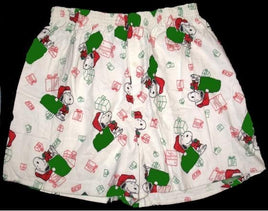 Snoopy And Woodstock Flannel Christmas Boxers (New But Near Mint)