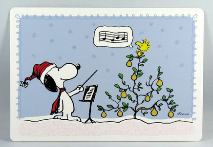 Snoopy And Woodstock Christmas Cards With Glitter Accents
