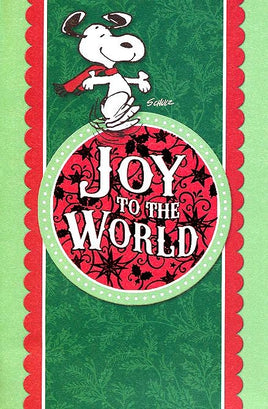 Snoopy Christmas Cards With Metallic Foil Accents - Joy To The World