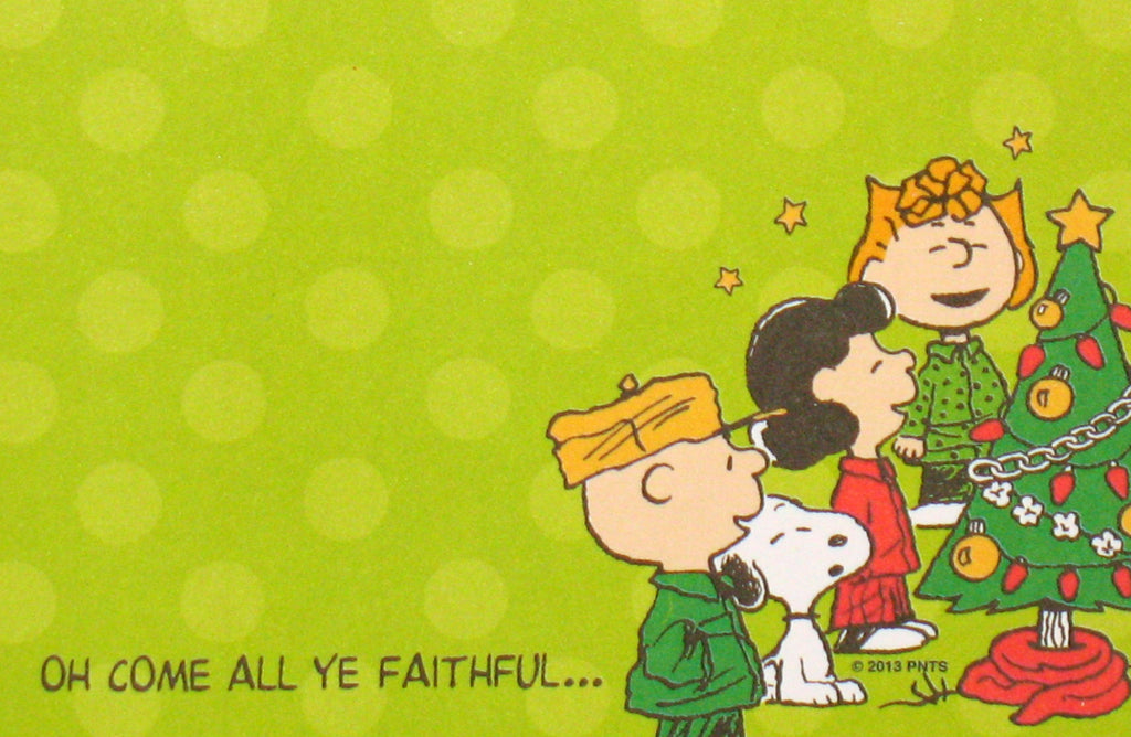 Peanuts Christmas Sticky Notes Pad - Oh Come All Ye Faithful