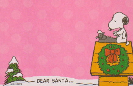 Peanuts Christmas Sticky Notes Pad - Dear Santa - snoopn4pnuts.com