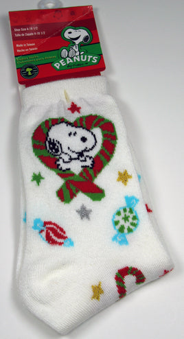 Snoopy Holiday Crew - Length Socks With Glitter Accents - snoopn4pnuts.com