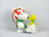 Snoopy Shoveling Snow PVC Ornament With Cloth Scarf
