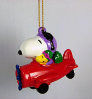 Snoopy In Red Airplane PVC Ornament
