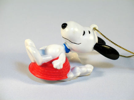 Snoopy Dog Dish Sledding Pvc Ornament