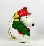 Snoopy Carrying Christmas Tree PVC Ornament