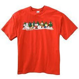 Peanuts Gang Snowman T-Shirt - Red