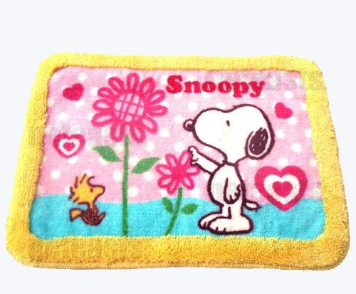 Snoopy and Woodstock Plush Rug - Flowers