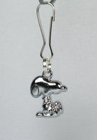 Snoopy Mini Silver Plated Zipper Pull