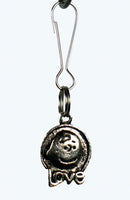 Charlie Brown Pewter-Finish Zipper Pull - LOVE