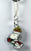 King Snoopy Silver Plated Zipper Pull